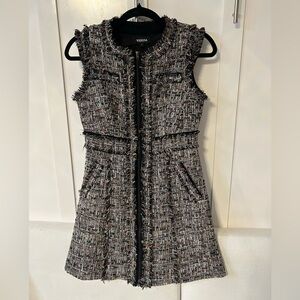 Veresa Women's Tweed Mini Dress - Black and White